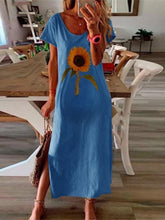 Load image into Gallery viewer, Sunflower Print Maternity Casual Dress
