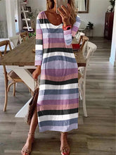 Load image into Gallery viewer, Color Striped Maternity Dress
