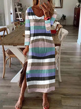 Load image into Gallery viewer, Color Striped Maternity Dress
