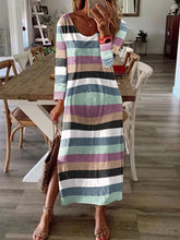 Load image into Gallery viewer, Color Striped Maternity Dress
