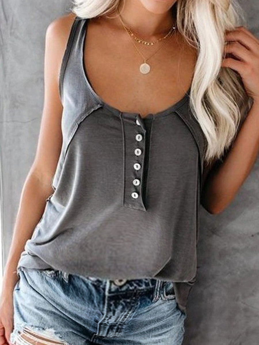 Sleeveless Solid Color Casual Maternity Top