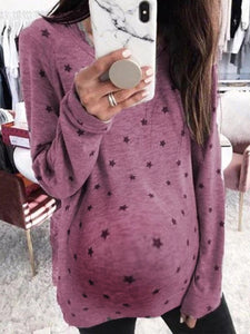 Casual Long Sleeve Maternity T-shirt