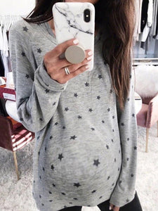 Casual Long Sleeve Maternity T-shirt