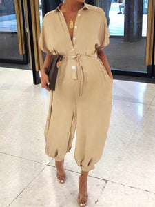 Single Breasted Maternity Fashion Jumpsuit