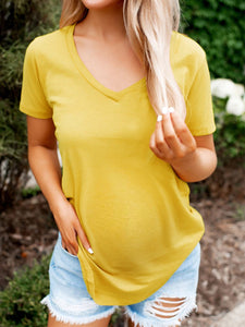 Casual Solid Color Pure Cotton Maternity T-shirt