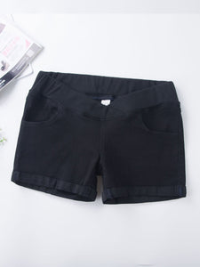 Fashion Cuffed Maternity Denim Shorts