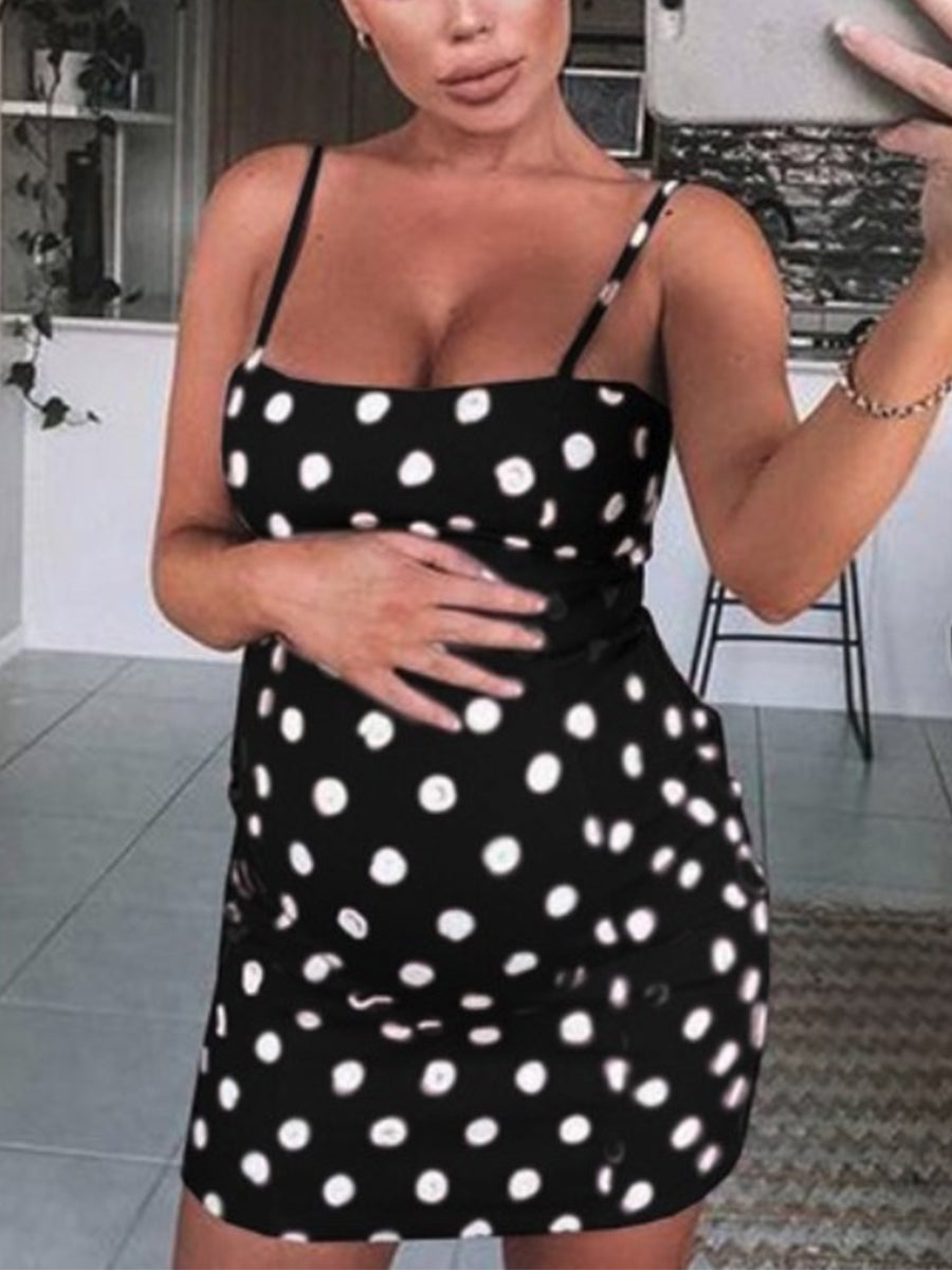 Fashion Polka Dot Maternity Sling Dress