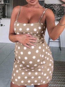 Fashion Polka Dot Maternity Sling Dress