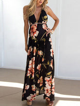 Load image into Gallery viewer, Maternity Dress With Halter V-Neck Printed Suspenders
