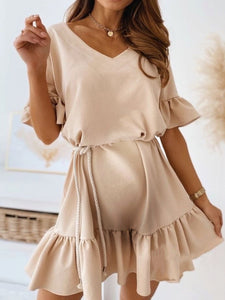 Maternity Fashion Sexy Pure Color Mini Dress