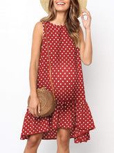 Load image into Gallery viewer, Printed Polka Dot Ruffled Maternity Dress
