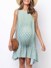 Load image into Gallery viewer, Printed Polka Dot Ruffled Maternity Dress
