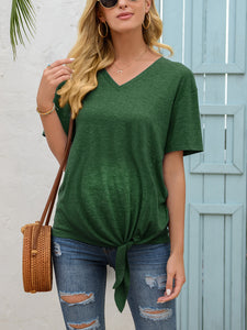 Pure Color V-Neck Maternity Top