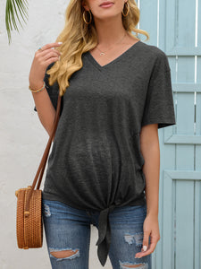 Pure Color V-Neck Maternity Top