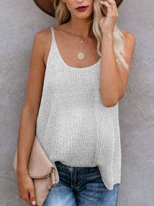 Knitted Vest Contrasting Color Sling Sling Maternity Top