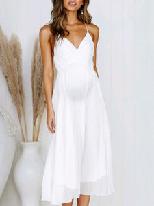 Sexy Sling V-Neck Breast Wrap Maternity Dress