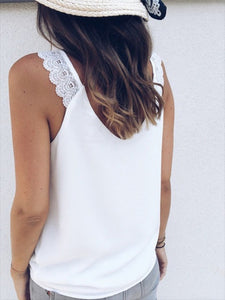 Maternity Lace V-Neck Knotted Sleeveless Vest