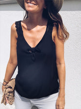 Load image into Gallery viewer, Maternity Lace V-Neck Knotted Sleeveless Vest
