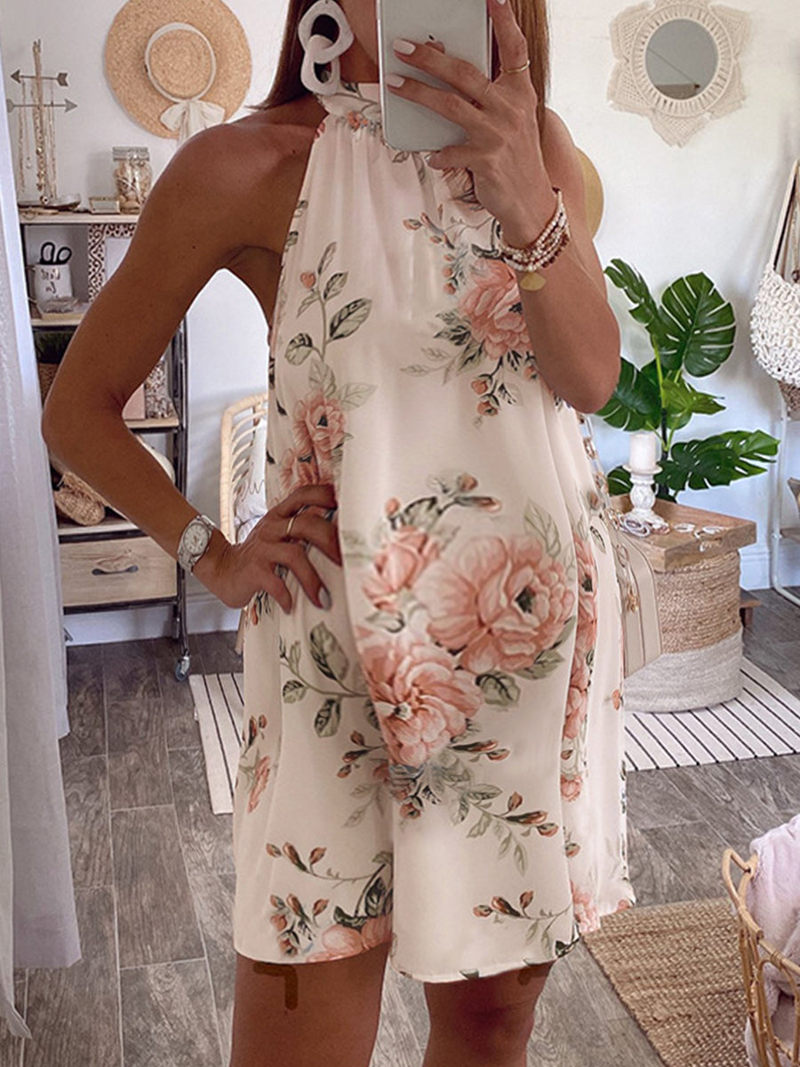 Maternity Sleeveless Printed Fashion Dress