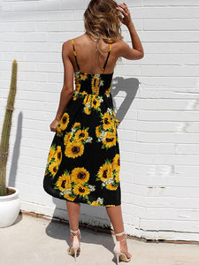 Maternity Dress Sexy Waist Floral Sling Dress