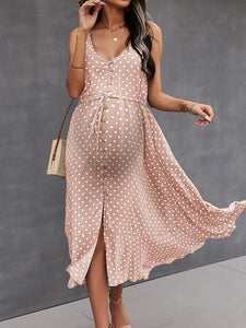 Maternity Fashion Casual Polka Dot Mini Dress