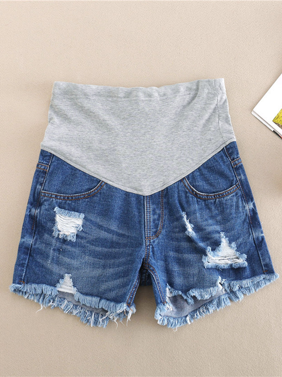 Summer Denim Maternity Shorts