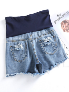 Fashion Trend Ripped Maternity Shorts