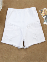 Load image into Gallery viewer, Pure Color Trendy Ripped Maternity Shorts
