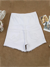 Load image into Gallery viewer, Pure Color Trendy Ripped Maternity Shorts
