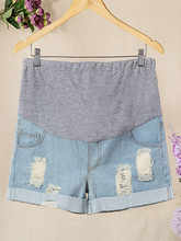 Load image into Gallery viewer, Fashion Ripped Summer Maternity Shorts
