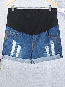 Fashion Ripped Summer Maternity Shorts