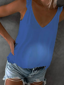 Simple Solid Color Loose V-Neck Maternity Top