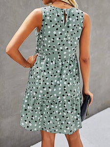 Maternity Fashion Polka Dot Print Sleeveless Dress