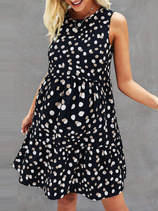 Maternity Fashion Polka Dot Print Sleeveless Dress