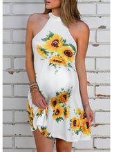 Load image into Gallery viewer, Summer Sunflower Halter Dress For Pregnant Women
