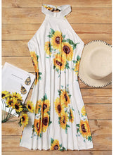 Load image into Gallery viewer, Summer Sunflower Halter Dress For Pregnant Women
