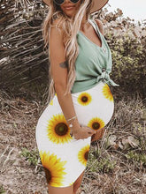 Load image into Gallery viewer, Sunflower Print Two-Piece Maternity Dress
