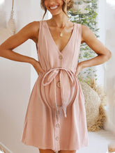 Load image into Gallery viewer, Sexy Casual Lace-Up Button-Up Maternity Dress
