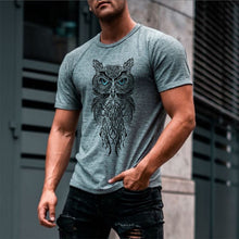 Load image into Gallery viewer, Men&#39;s Casual Owl Print Short Sleeve T-shirts
