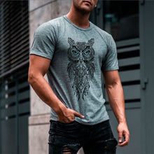 Load image into Gallery viewer, Men&#39;s Casual Owl Print Short Sleeve T-shirts
