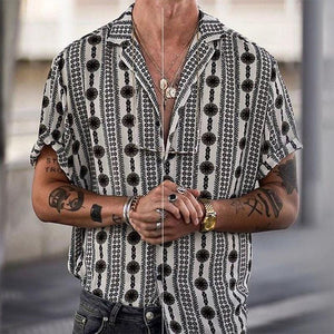 Men's Lapel Short Sleeve Casual Shirts