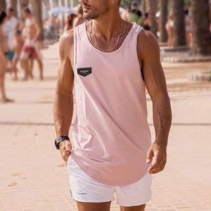 Men's Summer Solid Color Round Neck Vest