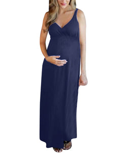 Maternity Long Solid Knit Dress