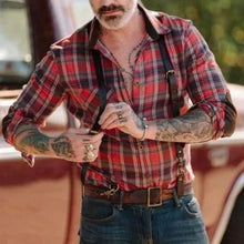 Load image into Gallery viewer, Striped Slim Multicolor Lapel Men&#39;s Shirt
