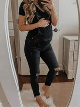 Load image into Gallery viewer, Maternity Denim Overalls European and American Fashion Pocket Cropped Jeans
