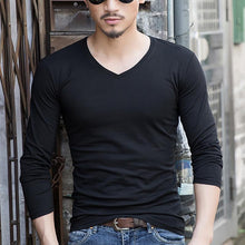 Load image into Gallery viewer, Men&#39;s Long Sleeve V-Neck Pullover T-Shirt
