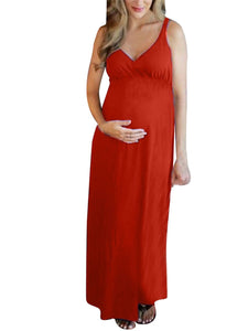 Maternity Long Solid Knit Dress