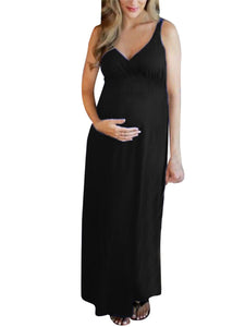 Maternity Long Solid Knit Dress