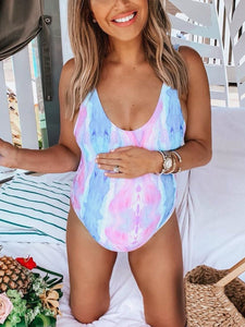 Gradient Color Fashion One-piece Maternity Swimsuit