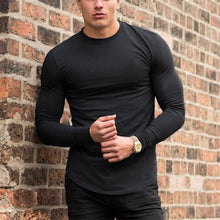 Load image into Gallery viewer, Pure Color Men&#39;s Breathable Sports Slim Long-Sleeved T-Shirt
